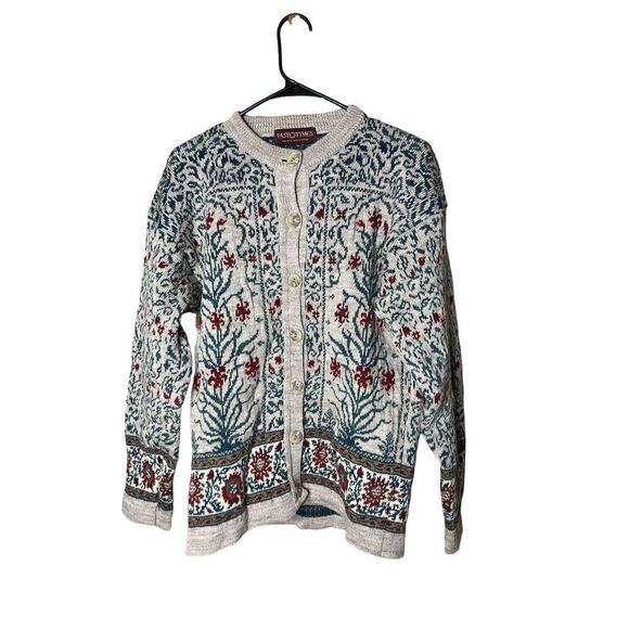 Vintage Past Times Women’s 100% Wool Sweater Cardigan - Picture 1 of 10